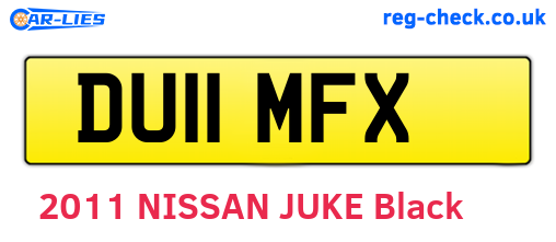 DU11MFX are the vehicle registration plates.