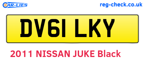 DV61LKY are the vehicle registration plates.