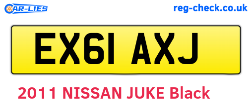 EX61AXJ are the vehicle registration plates.