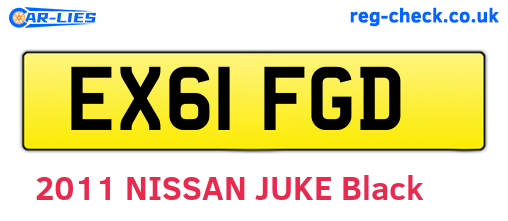 EX61FGD are the vehicle registration plates.