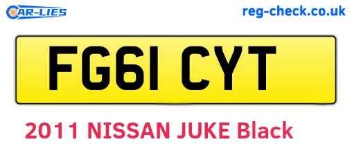 FG61CYT are the vehicle registration plates.