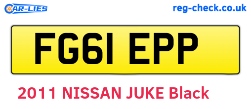 FG61EPP are the vehicle registration plates.