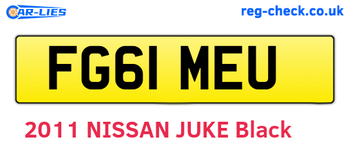 FG61MEU are the vehicle registration plates.