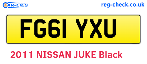 FG61YXU are the vehicle registration plates.
