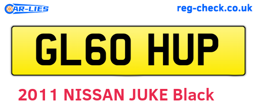 GL60HUP are the vehicle registration plates.