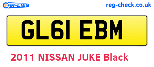 GL61EBM are the vehicle registration plates.