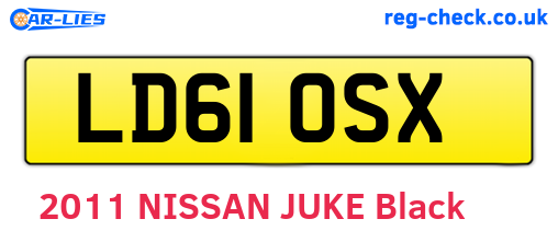 LD61OSX are the vehicle registration plates.