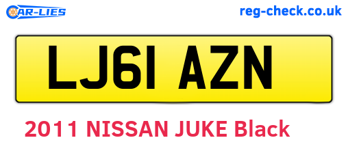LJ61AZN are the vehicle registration plates.
