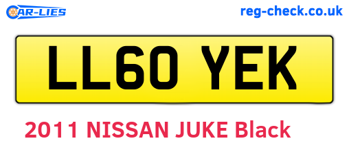 LL60YEK are the vehicle registration plates.