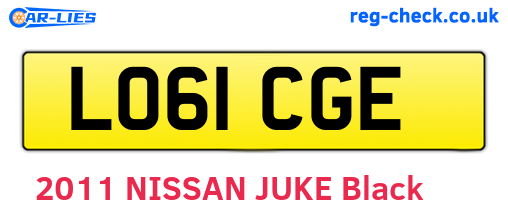 LO61CGE are the vehicle registration plates.