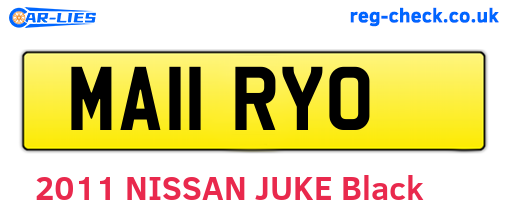 MA11RYO are the vehicle registration plates.
