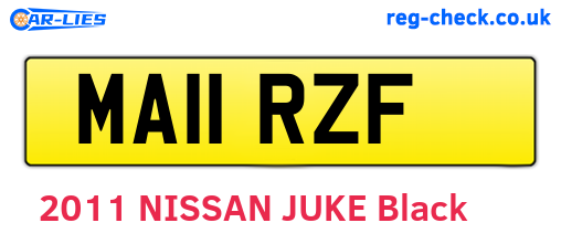 MA11RZF are the vehicle registration plates.