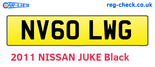 NV60LWG are the vehicle registration plates.