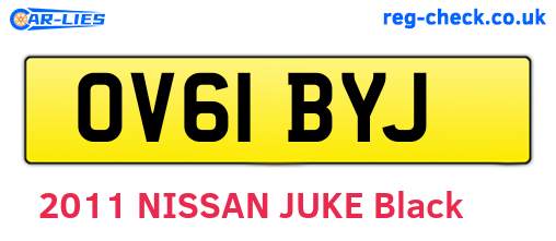 OV61BYJ are the vehicle registration plates.