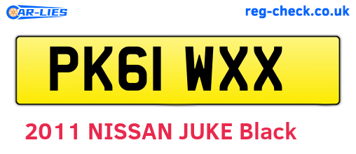 PK61WXX are the vehicle registration plates.