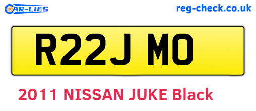 R22JMO are the vehicle registration plates.