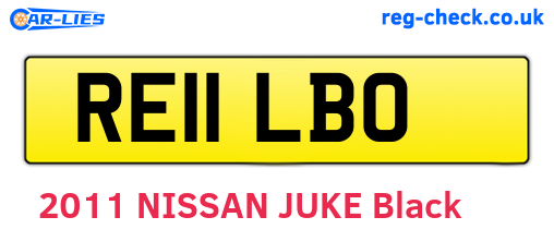 RE11LBO are the vehicle registration plates.