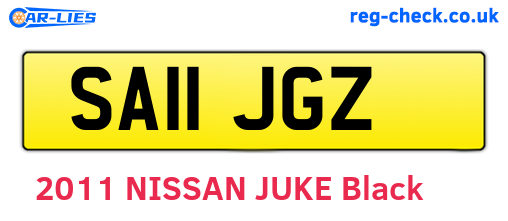 SA11JGZ are the vehicle registration plates.