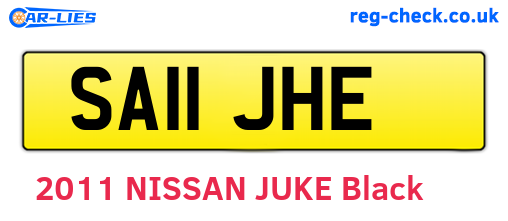 SA11JHE are the vehicle registration plates.
