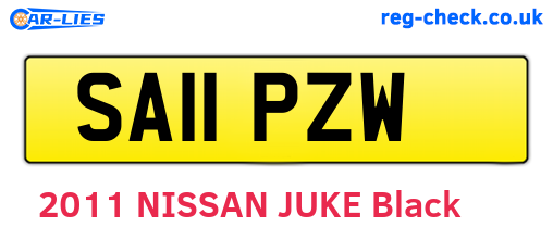 SA11PZW are the vehicle registration plates.