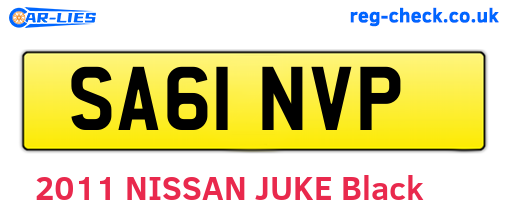 SA61NVP are the vehicle registration plates.