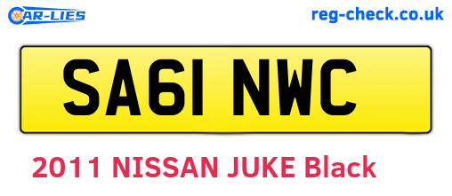 SA61NWC are the vehicle registration plates.