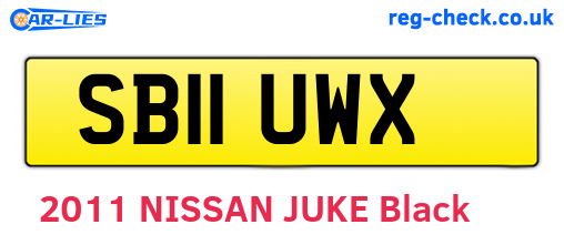 SB11UWX are the vehicle registration plates.