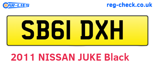 SB61DXH are the vehicle registration plates.