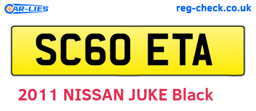 SC60ETA are the vehicle registration plates.