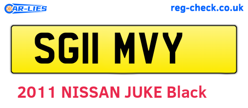 SG11MVY are the vehicle registration plates.