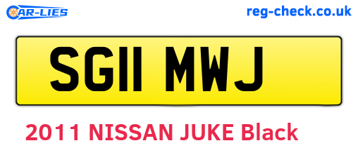 SG11MWJ are the vehicle registration plates.