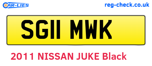 SG11MWK are the vehicle registration plates.