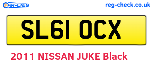 SL61OCX are the vehicle registration plates.