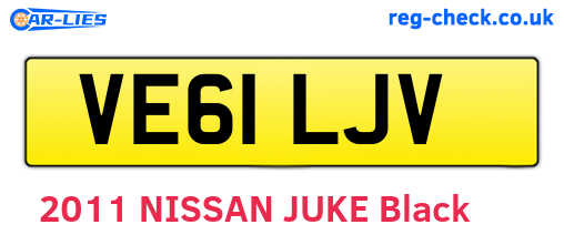 VE61LJV are the vehicle registration plates.