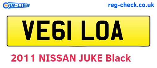 VE61LOA are the vehicle registration plates.