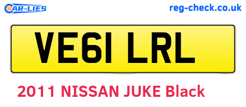 VE61LRL are the vehicle registration plates.