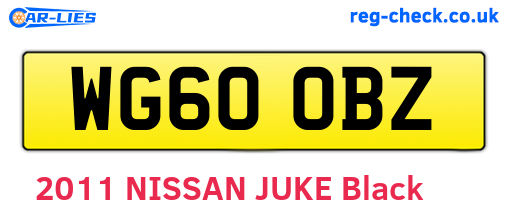 WG60OBZ are the vehicle registration plates.