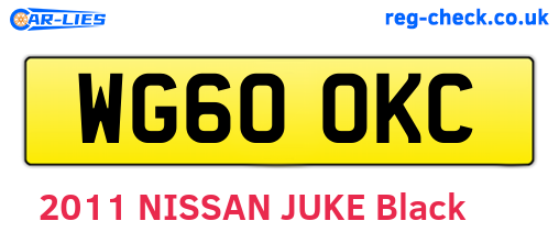 WG60OKC are the vehicle registration plates.