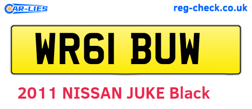 WR61BUW are the vehicle registration plates.