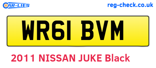 WR61BVM are the vehicle registration plates.