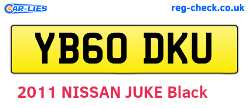 YB60DKU are the vehicle registration plates.