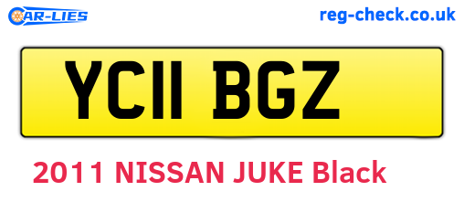YC11BGZ are the vehicle registration plates.
