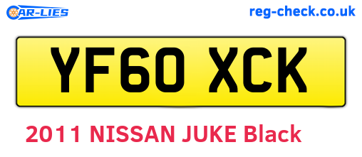 YF60XCK are the vehicle registration plates.