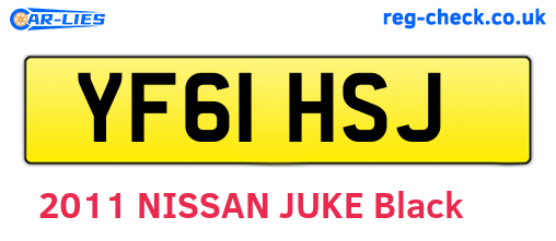 YF61HSJ are the vehicle registration plates.