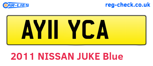 AY11YCA are the vehicle registration plates.