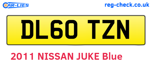 DL60TZN are the vehicle registration plates.