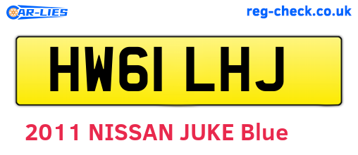 HW61LHJ are the vehicle registration plates.