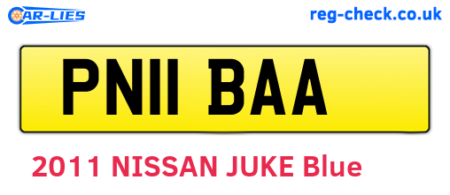 PN11BAA are the vehicle registration plates.