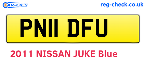PN11DFU are the vehicle registration plates.