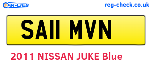SA11MVN are the vehicle registration plates.